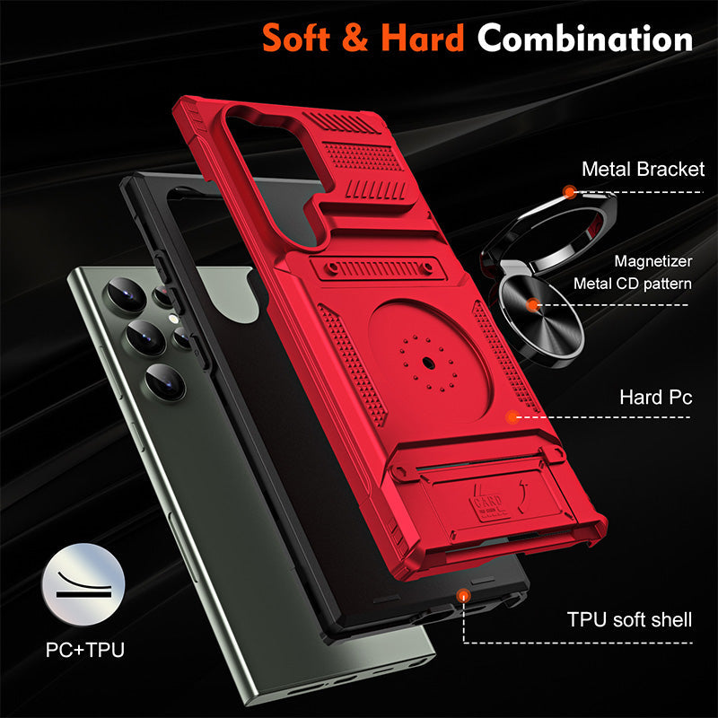 Carry Cards & Go Hands-Free Instantly! Magnetic Ring Samsung Phone Case