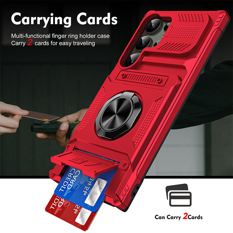 Carry Cards & Go Hands-Free Instantly! Magnetic Ring Samsung Phone Case