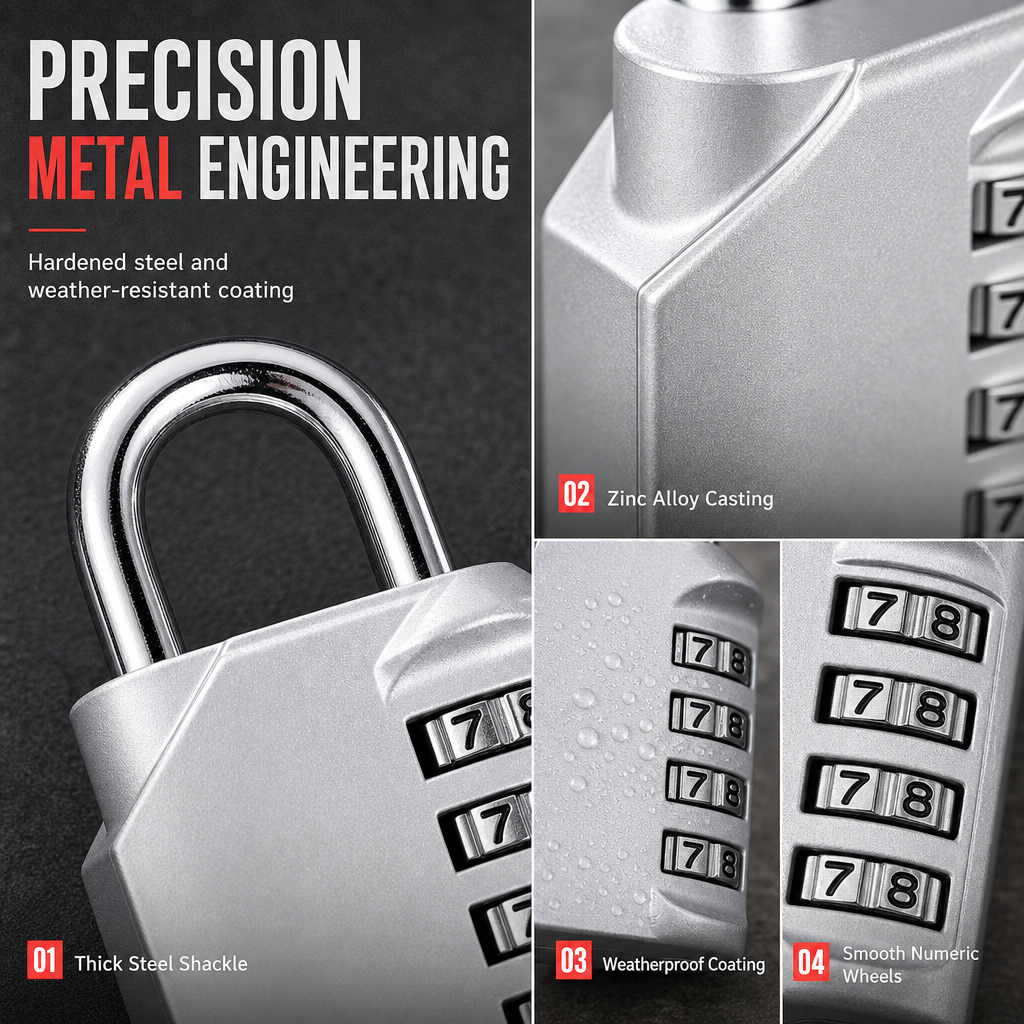 Lock Up Securely Instantly! Heavy-Duty Weatherproof Combination Padlock