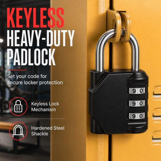 Lock Up Securely Instantly! Heavy-Duty Weatherproof Combination Padlock