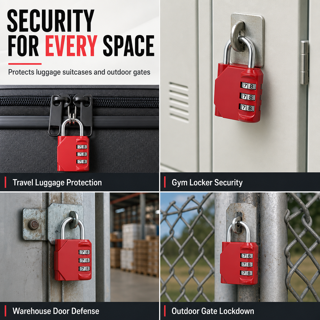 Lock Up Securely Instantly! Heavy-Duty Weatherproof Combination Padlock