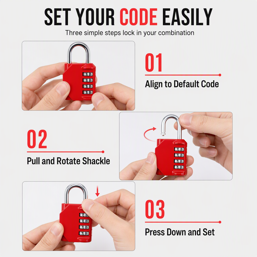 Lock Up Securely Instantly! Heavy-Duty Weatherproof Combination Padlock