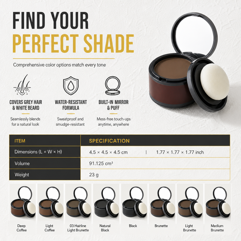 Cover Sparse Roots Instantly! Waterproof Hairline Contour Powder