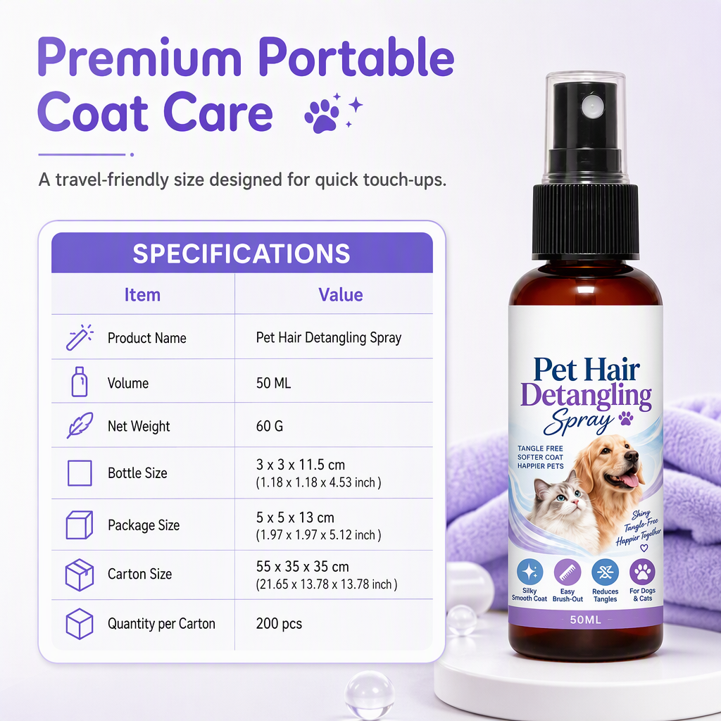Remove Mats & Shine Instantly! Pet Detangling Spray