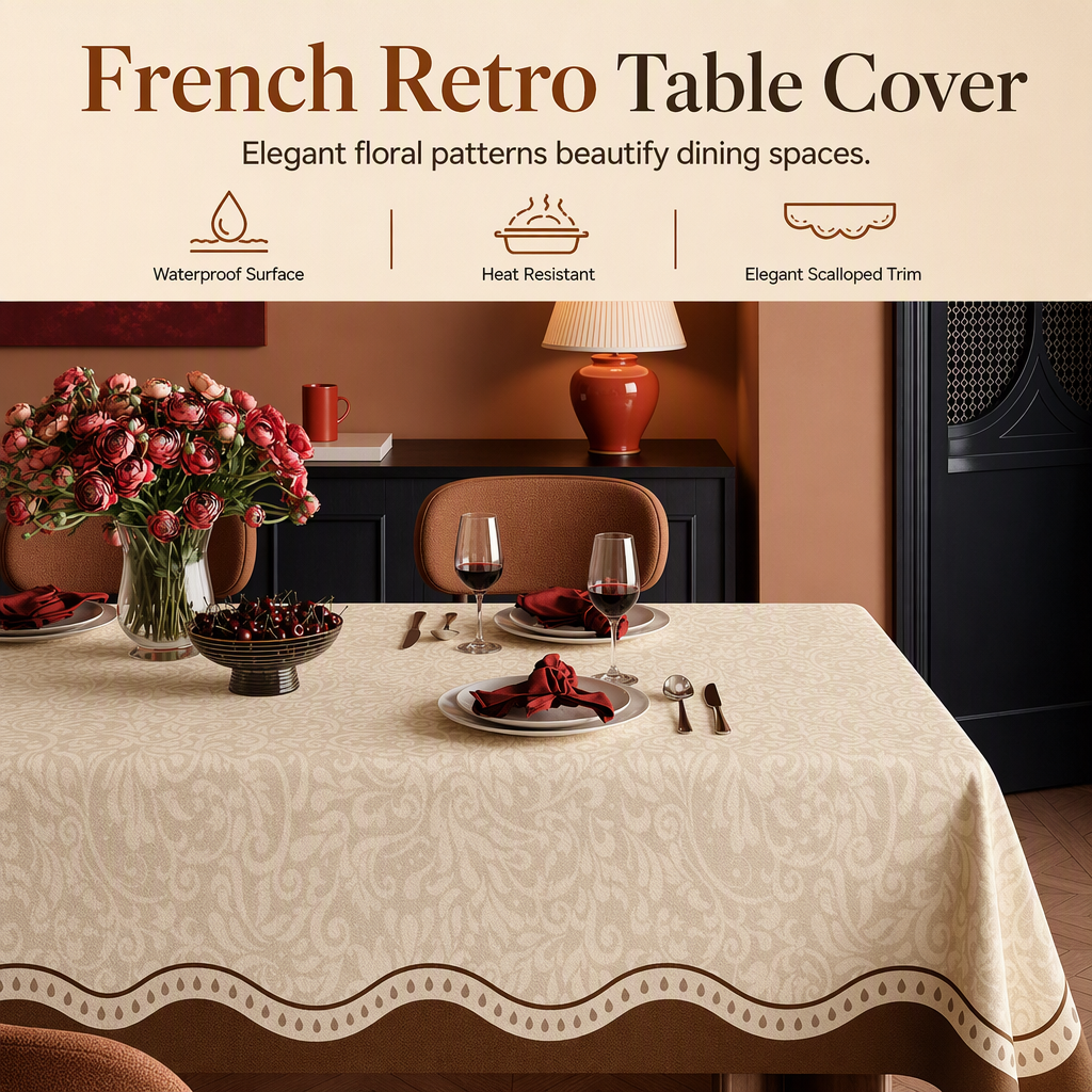 Protect Tables Instantly! French Retro Waterproof PVC Table Cover