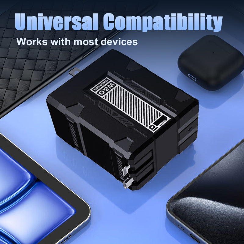 2-Port Retractable Fast Charger