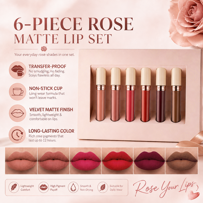 Get Rose Matte Lips Instantly! Long-Lasting Liquid Lipstick