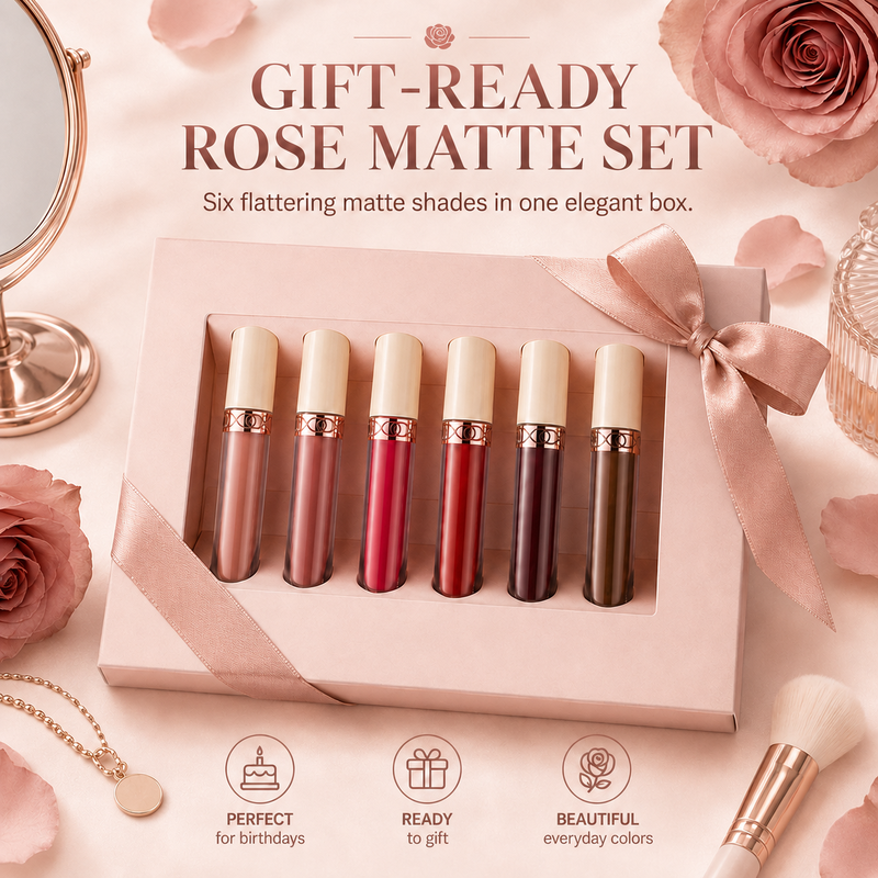 Get Rose Matte Lips Instantly! Long-Lasting Liquid Lipstick