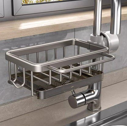 Organize Sinks Instantly! Rustproof Faucet Sponge Holder Rack