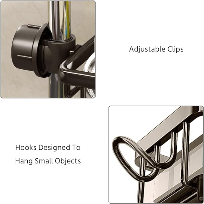 Organize Sinks Instantly! Rustproof Faucet Sponge Holder Rack