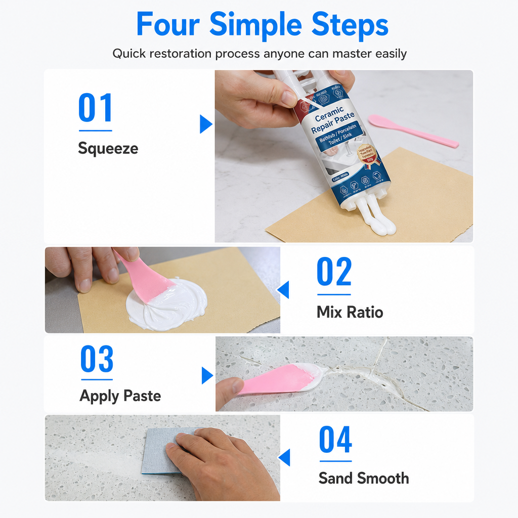 Repair Cracked Ceramic Instantly! Waterproof Tile Repair Paste
