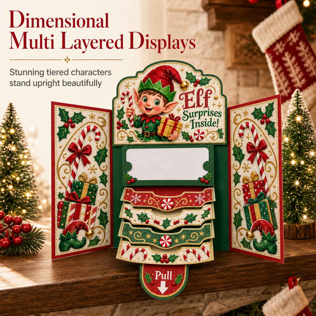 Reveal 3D Holiday Magic Instantly! Sliding Pop-Up Christmas Cards