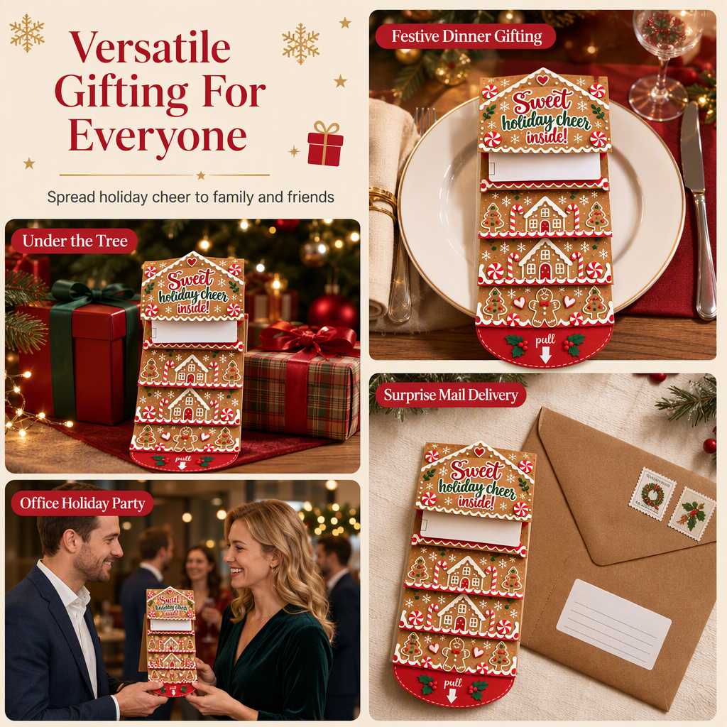 Reveal 3D Holiday Magic Instantly! Sliding Pop-Up Christmas Cards