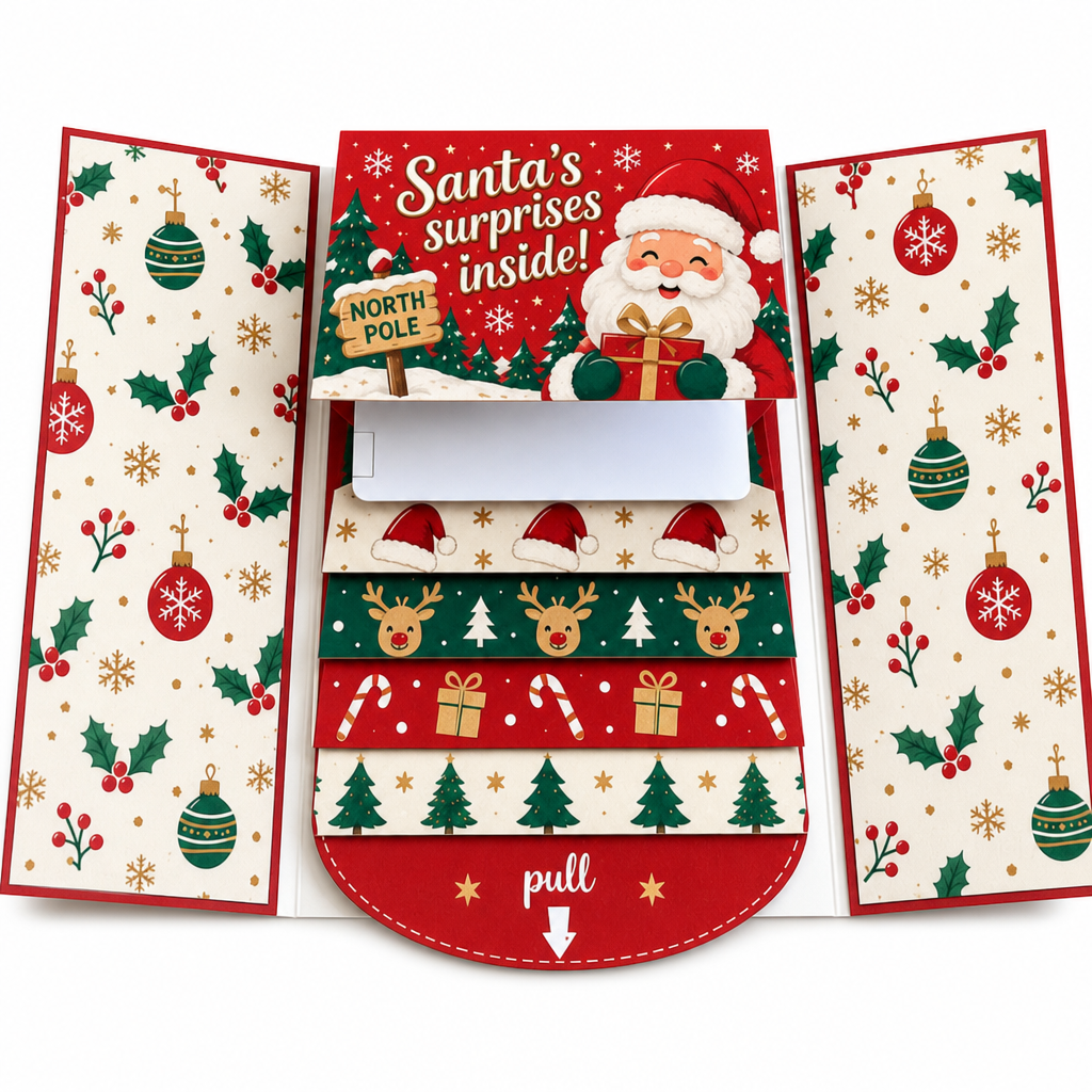 Reveal 3D Holiday Magic Instantly! Sliding Pop-Up Christmas Cards