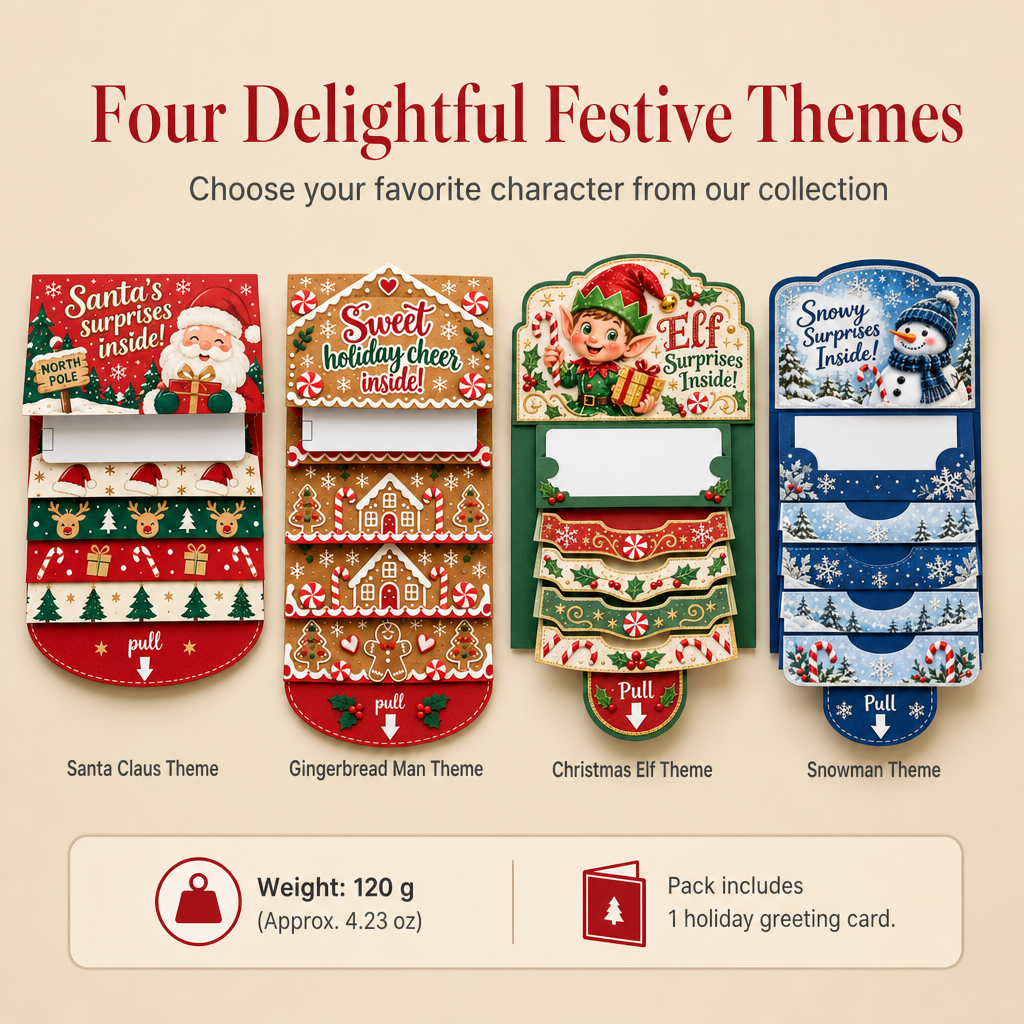 Reveal 3D Holiday Magic Instantly! Sliding Pop-Up Christmas Cards