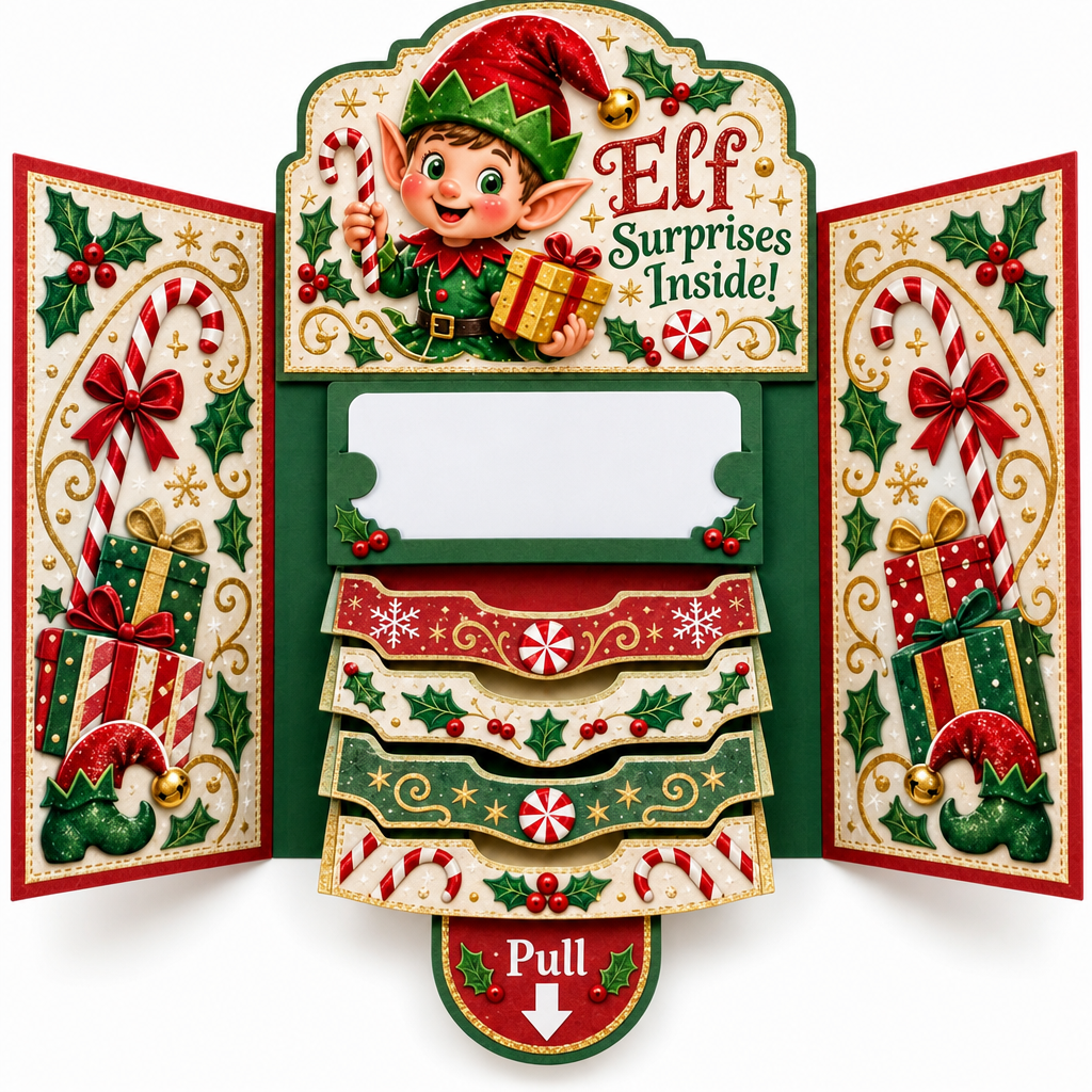 Reveal 3D Holiday Magic Instantly! Sliding Pop-Up Christmas Cards