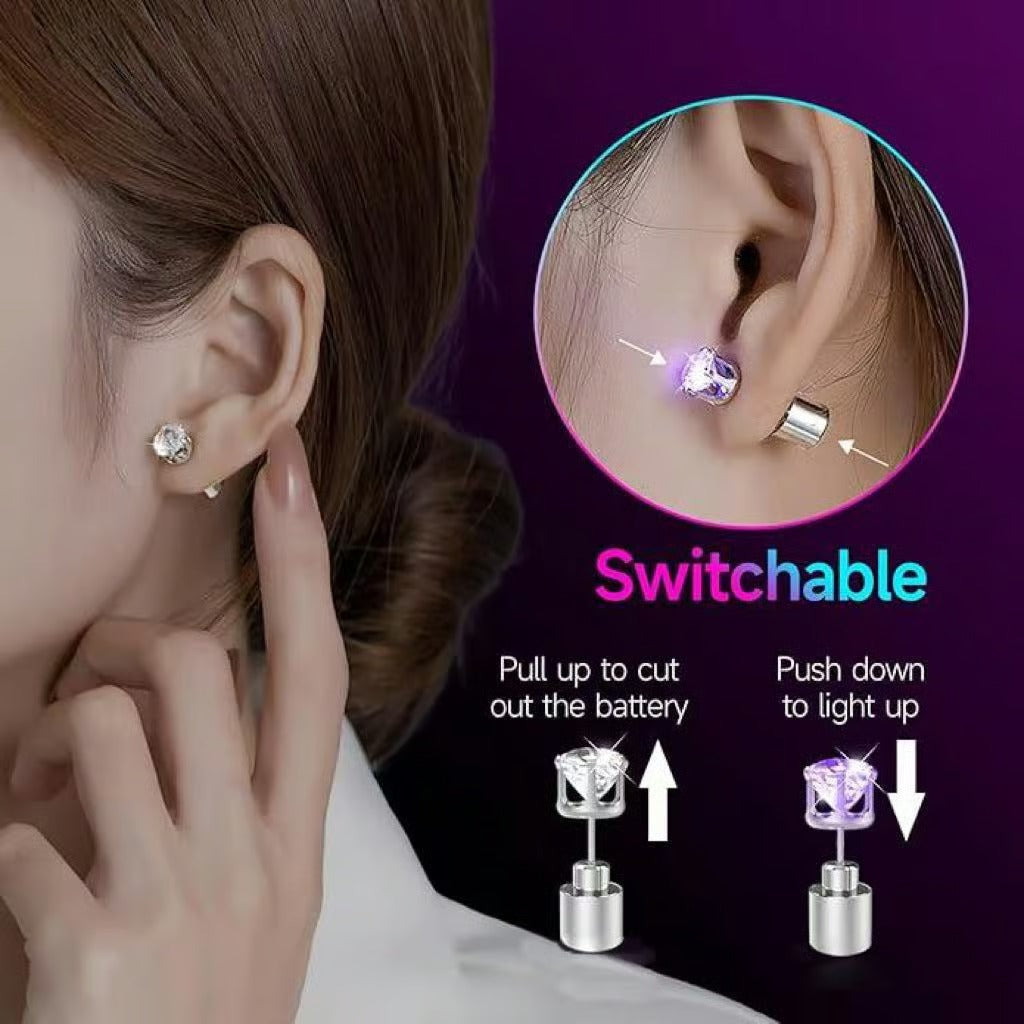Light Up Parties Instantly! LED Crown Stud Earrings