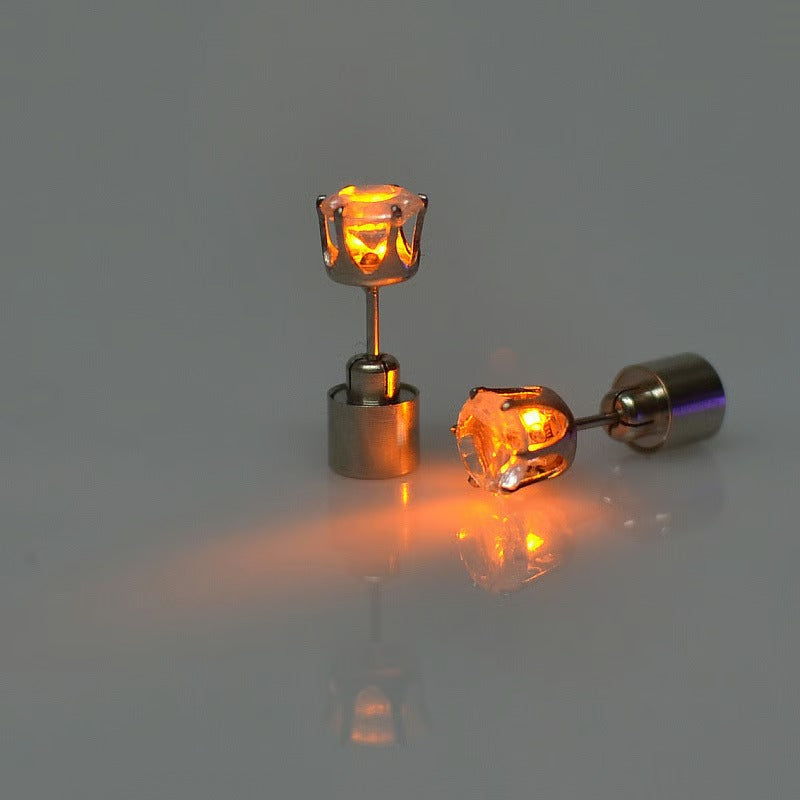 Light Up Parties Instantly! LED Crown Stud Earrings