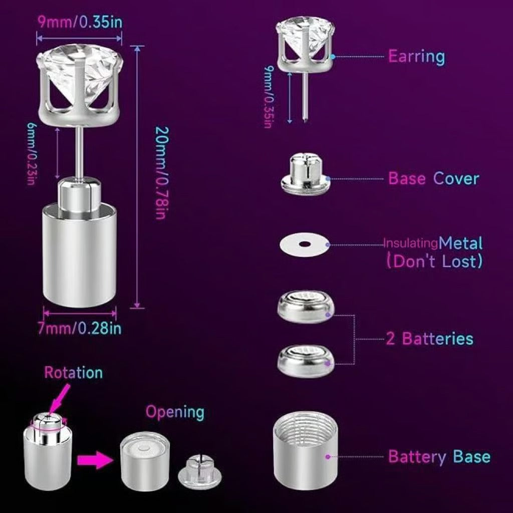Light Up Parties Instantly! LED Crown Stud Earrings