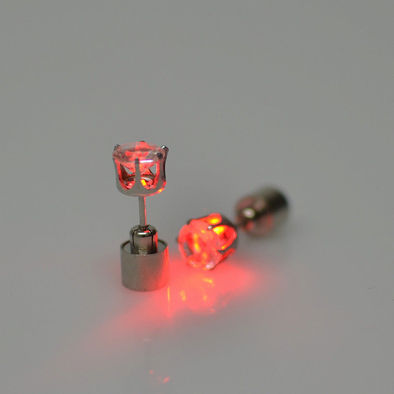 Light Up Parties Instantly! LED Crown Stud Earrings