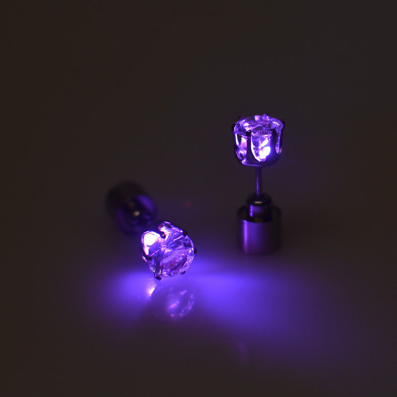 Light Up Parties Instantly! LED Crown Stud Earrings