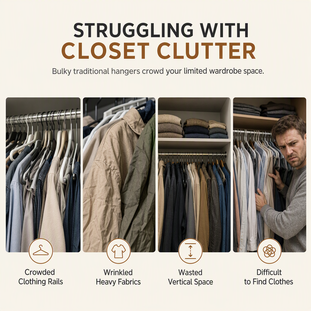 Maximize Closet Space Instantly! 10-Garment V-Shaped Hanger