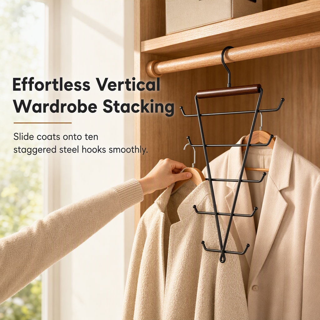 Maximize Closet Space Instantly! 10-Garment V-Shaped Hanger