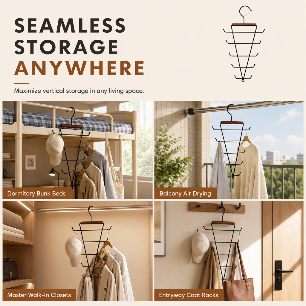Maximize Closet Space Instantly! 10-Garment V-Shaped Hanger
