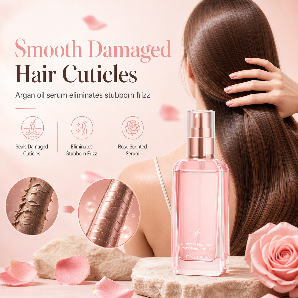 Smooth Damaged Hair Instantly! Moroccan Hair Oil Spray