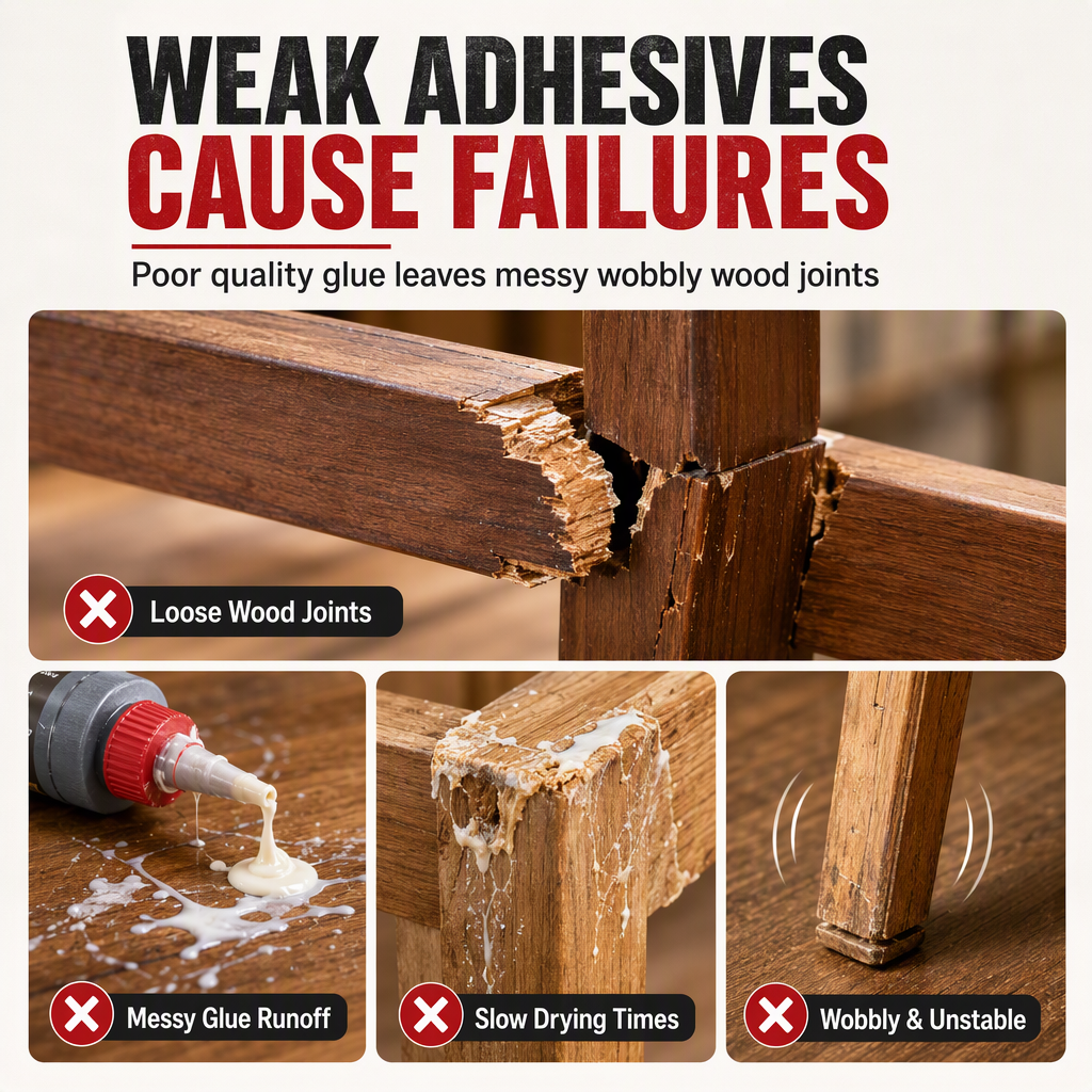 Repair Cracked Wood Instantly! Heavy-Duty Invisible Wood Adhesive