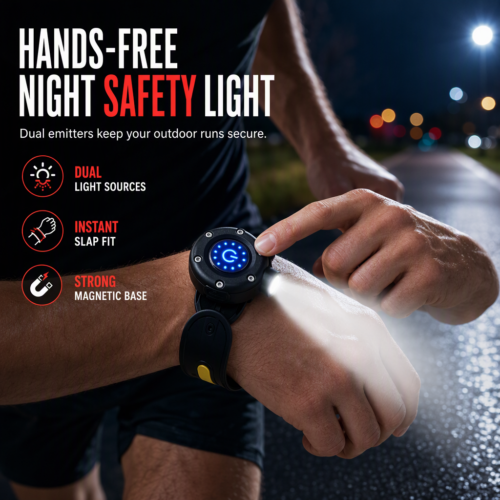 Light Your Run Instantly! LED COB Wrist Safety Light