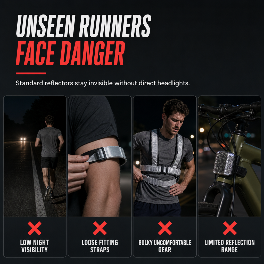 Light Your Run Instantly! LED COB Wrist Safety Light