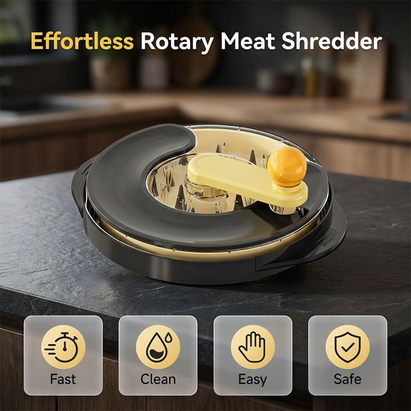 Shred Meat Instantly! Manual Meat Shredder with Rotating Lid
