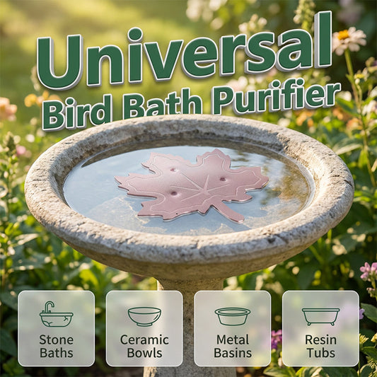 Keep Bird Baths Fresh Instantly! Pure Copper Maple Leaf Purifier