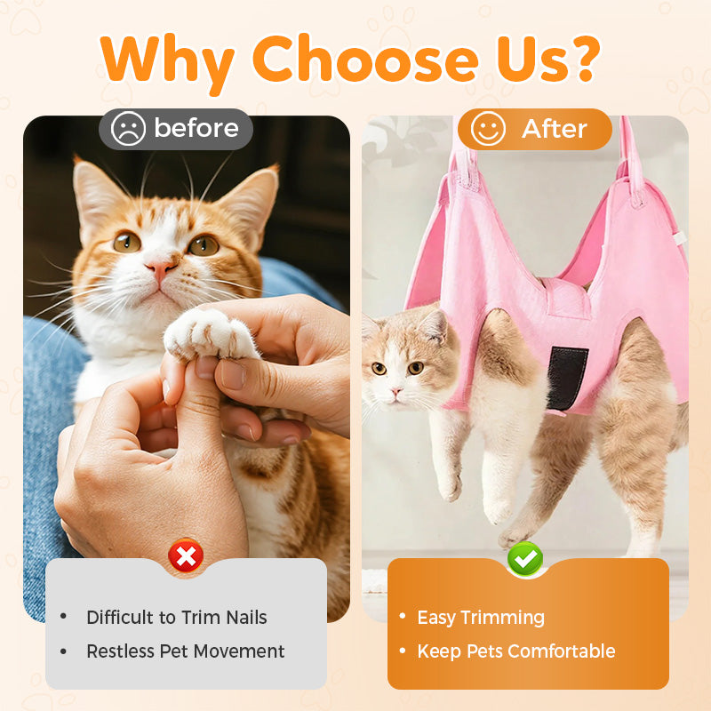 Groom Pets Stress-Free Instantly! Breathable Nail Trimming Hammock