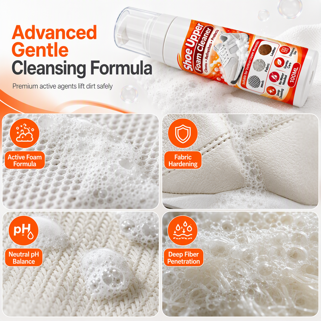 Refresh Shoes Instantly! No-Rinse Shoe Foam Cleaner