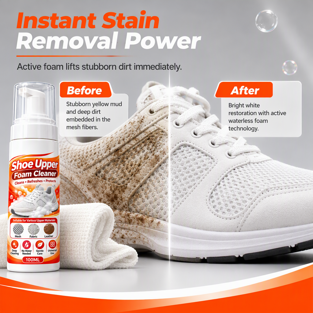 Refresh Shoes Instantly! No-Rinse Shoe Foam Cleaner