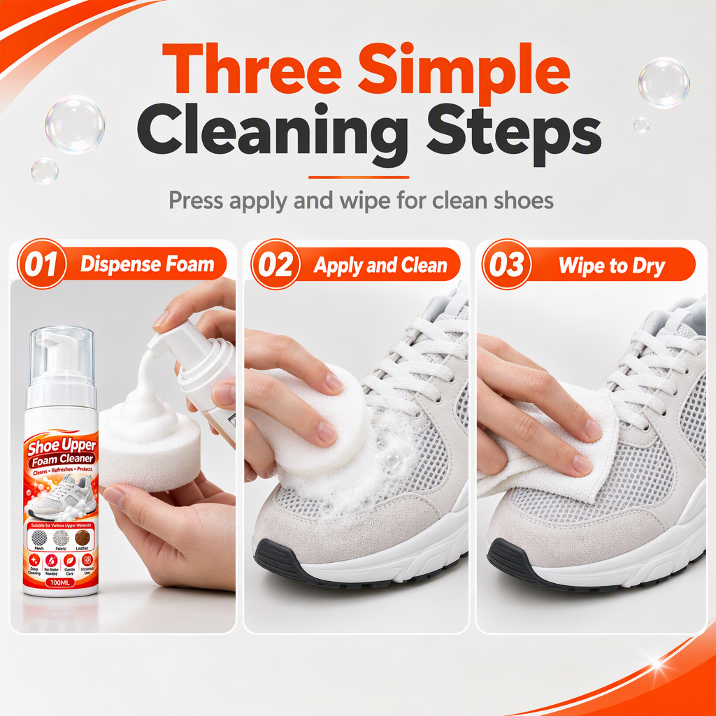 Refresh Shoes Instantly! No-Rinse Shoe Foam Cleaner