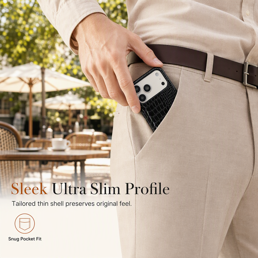 Protect Phones Instantly! Half-Wrap Textured Leather Phone Case