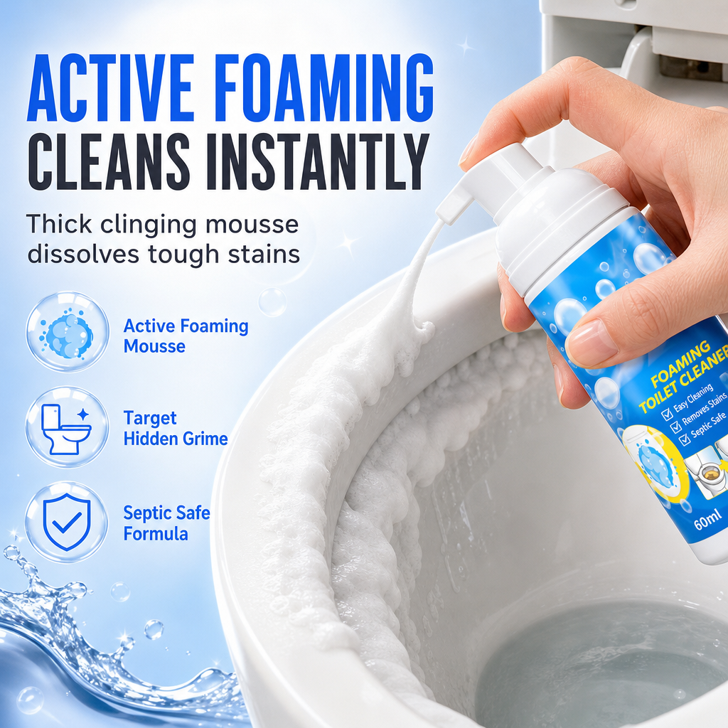 Clean Toilet Bowls Instantly! Deep Cleaning Foaming Mousse