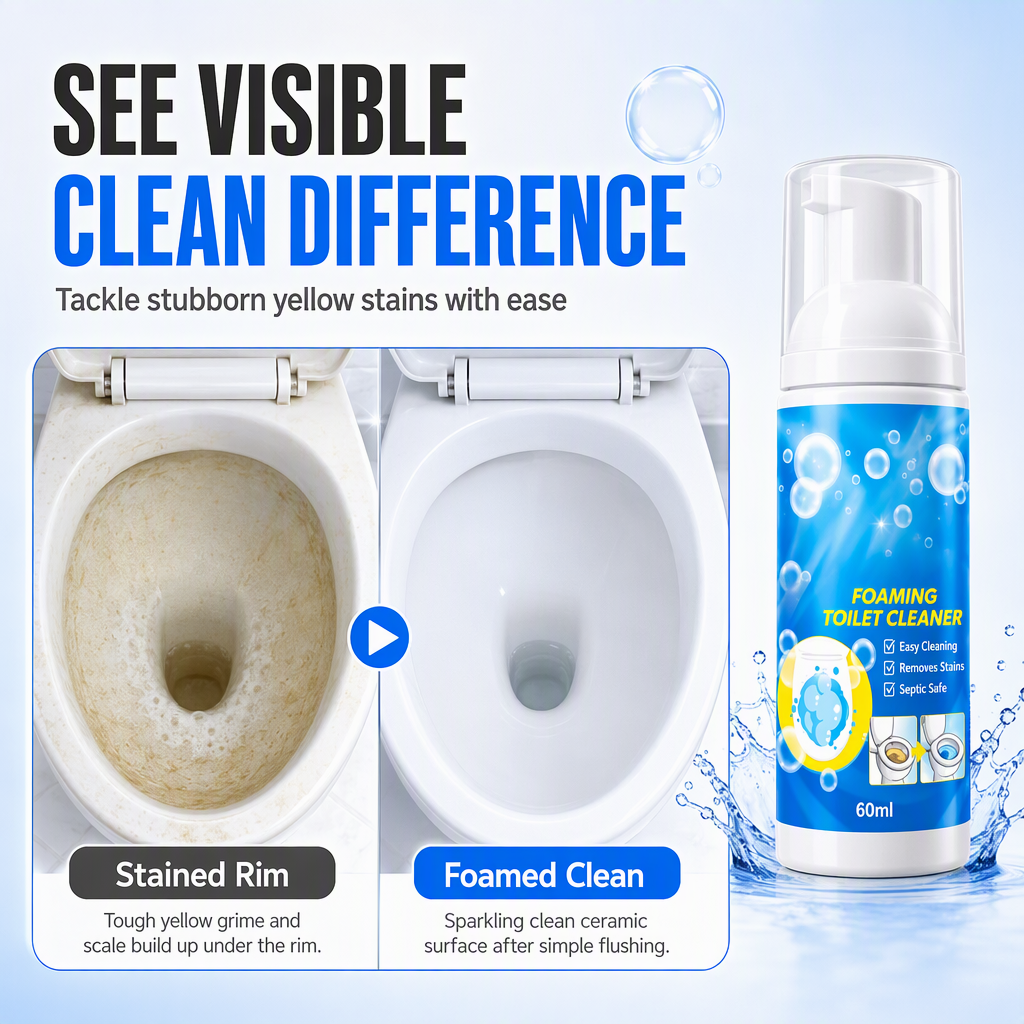 Clean Toilet Bowls Instantly! Deep Cleaning Foaming Mousse