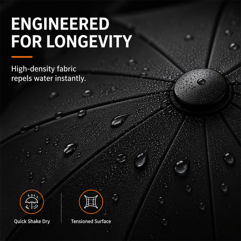 Stay Bone-Dry Instantly! 130cm 12-Rib Windproof Family Umbrella