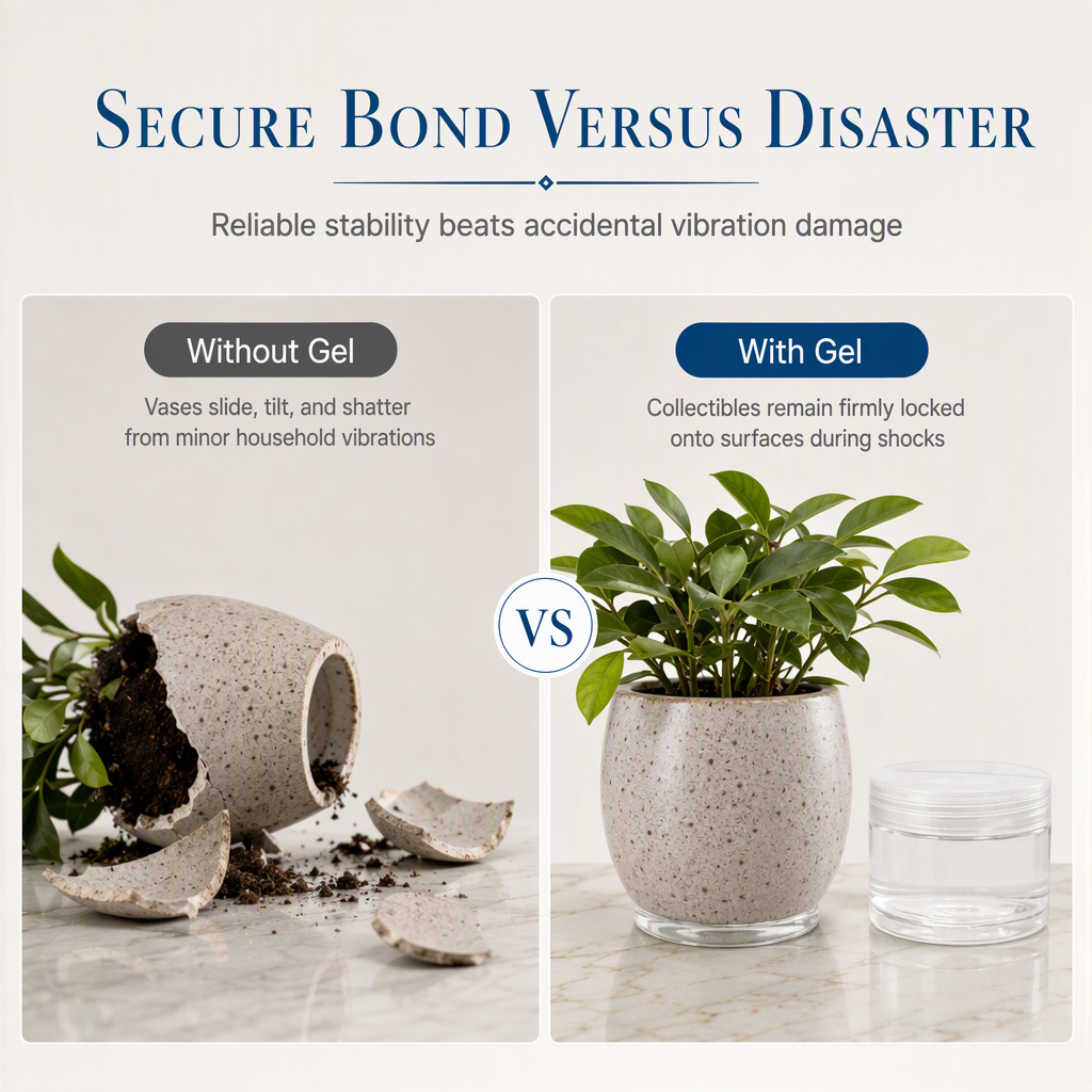Secure Collectibles Instantly! Reusable Clear Museum Gel