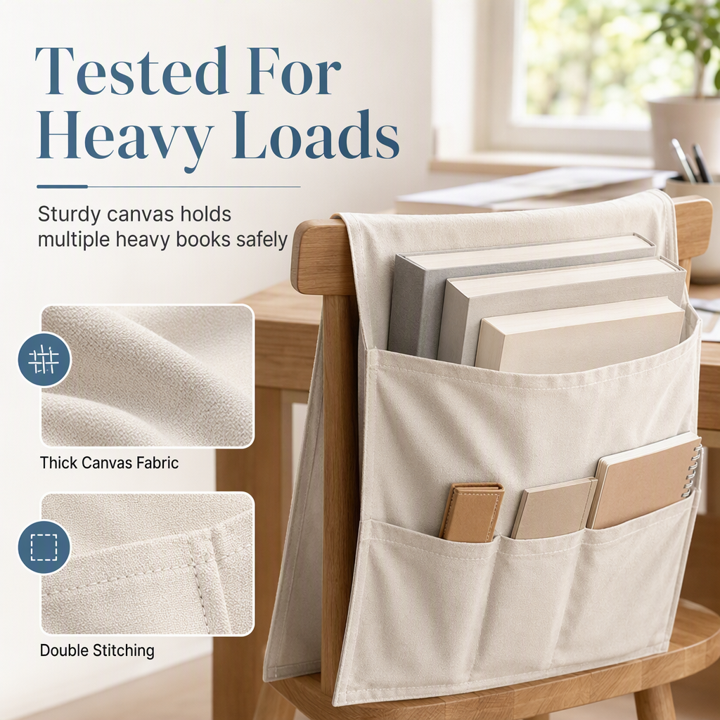 Canvas Sofa Armrest Organizer with Pockets