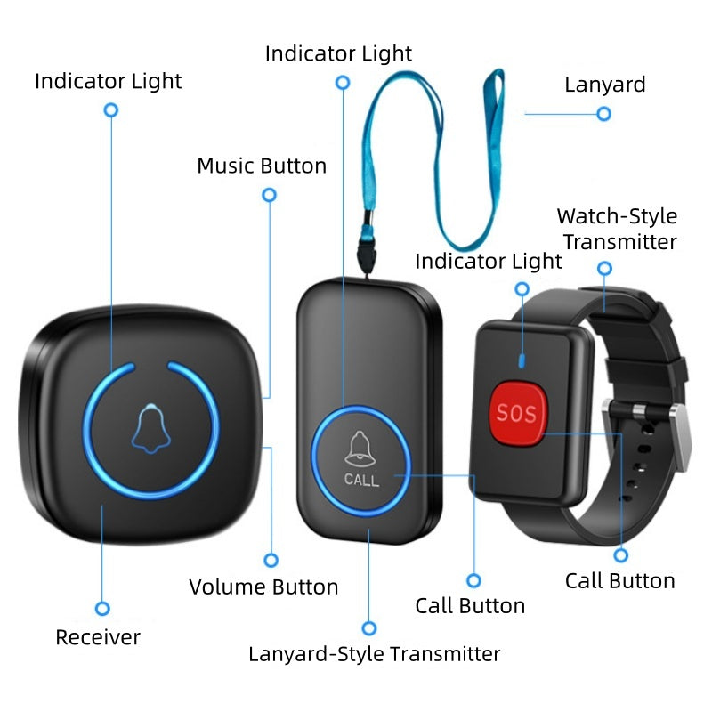 Call for Help Instantly! 300m Wireless Elderly Care Pager