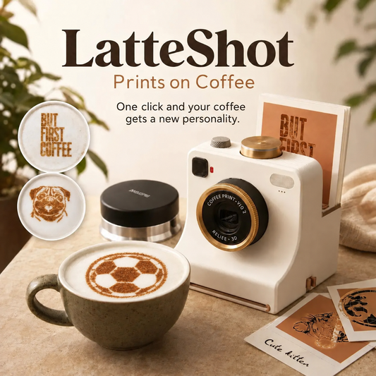 Create Latte Art Instantly! 30-Stencil Mechanical Coffee Printer