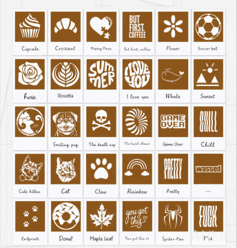 Create Latte Art Instantly! 30-Stencil Mechanical Coffee Printer