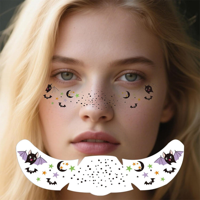 Scare Everyone Instantly! Waterproof Halloween Face Tattoo Stickers