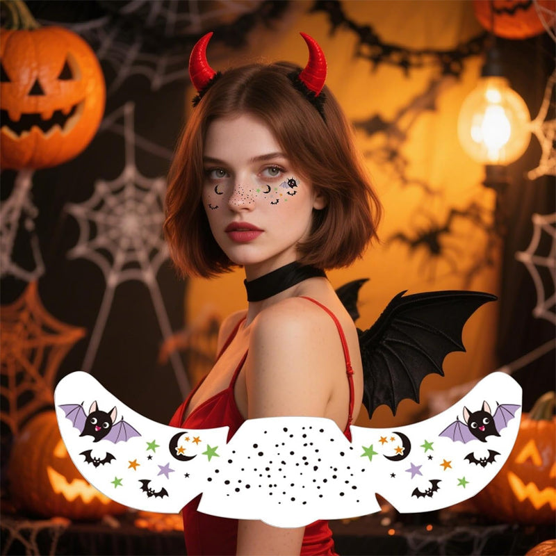 Scare Everyone Instantly! Waterproof Halloween Face Tattoo Stickers