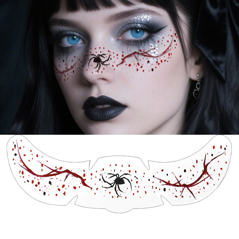Scare Everyone Instantly! Waterproof Halloween Face Tattoo Stickers